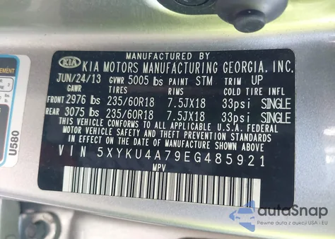 2014 Kia Sorento Ex из США, поврежденный, VIN 5XYKU4A79EG485921